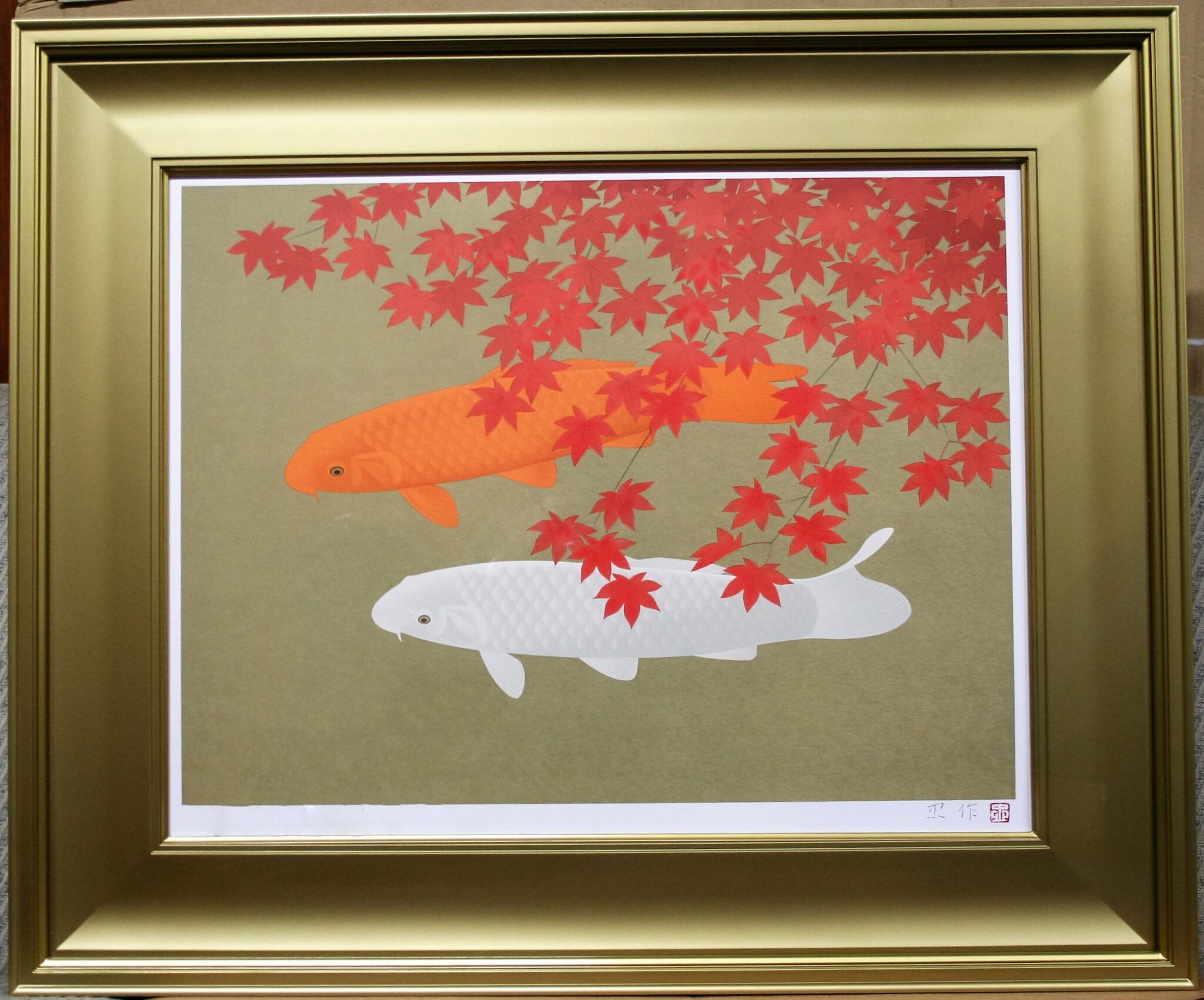 おうちギャラリー 大山忠作「双鯉」版画を紹介いたします。 | 絵画
